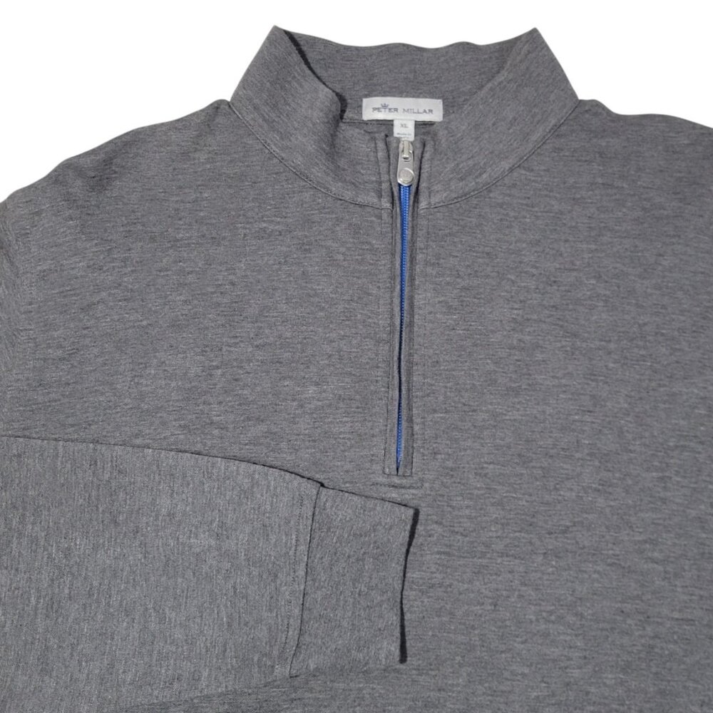 Peter Millar 1/4 Zip Golf‎ Pullover Mens XL Crown Comfort Interlock Gray MF19K40